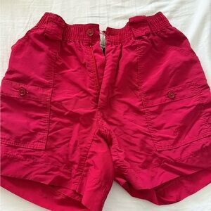 AFTCO Red Cargo Shorts Lightweight Nylon
